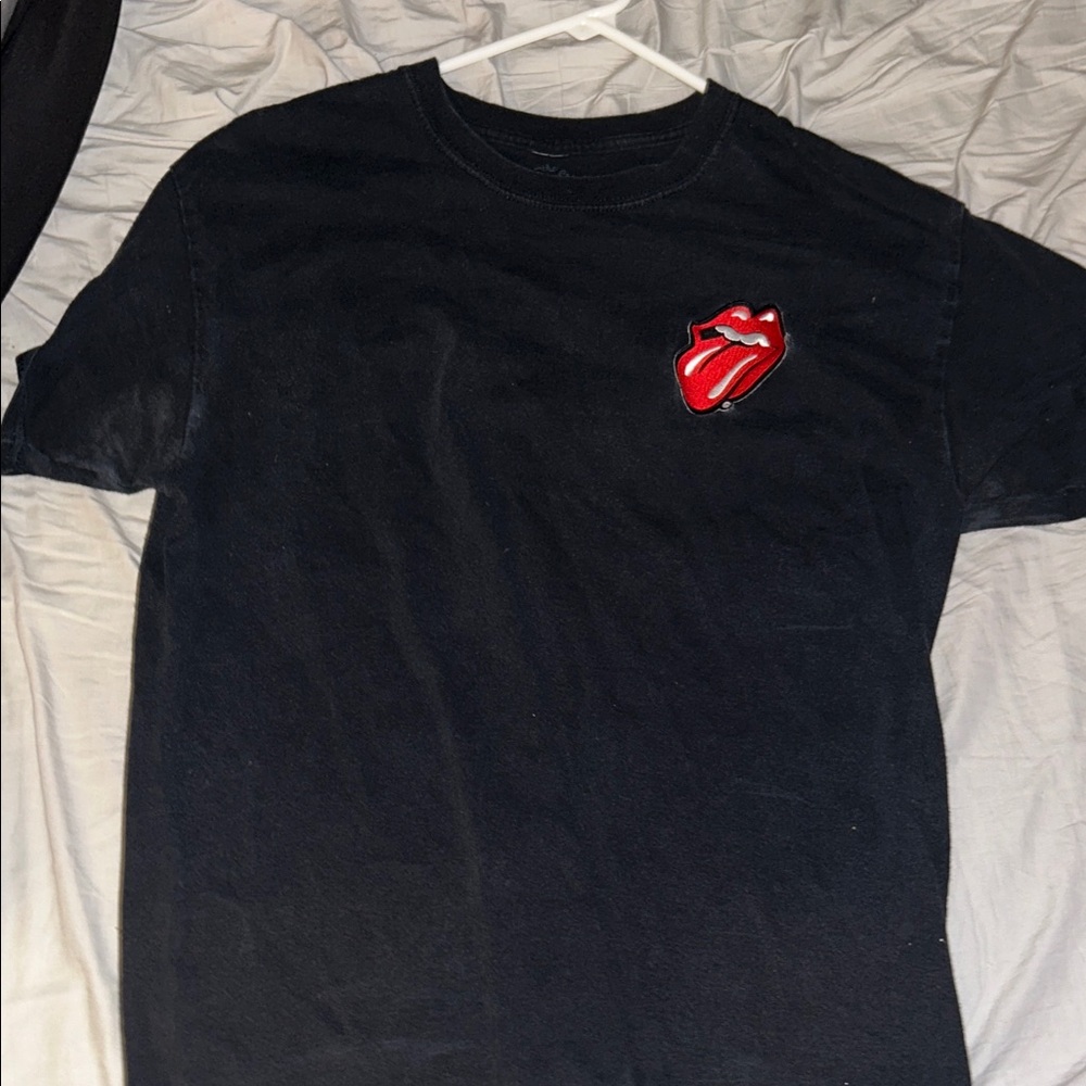 the Rolling Stones Black T‑Shirt with Red Tongue Logo
